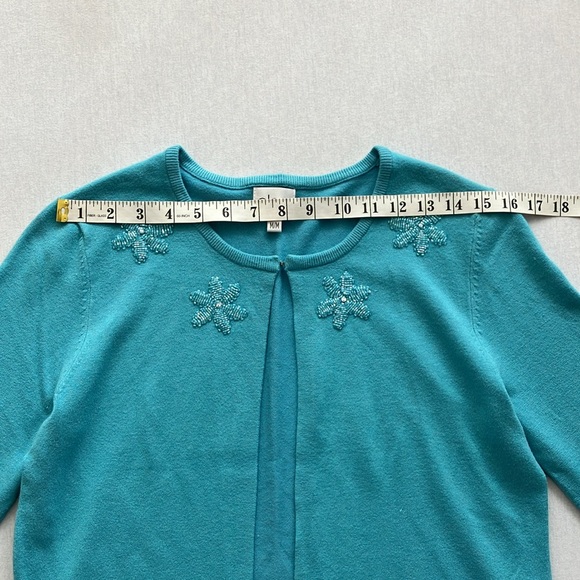 🍄Cleo blue 3/4 sleeve 90’s cardigan (M) - Picture 4 of 9